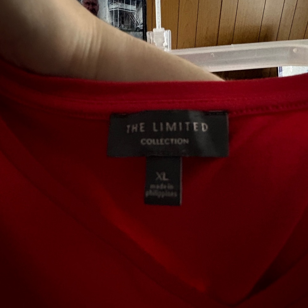 The Limited Vibrant Red V-Neck Blouse